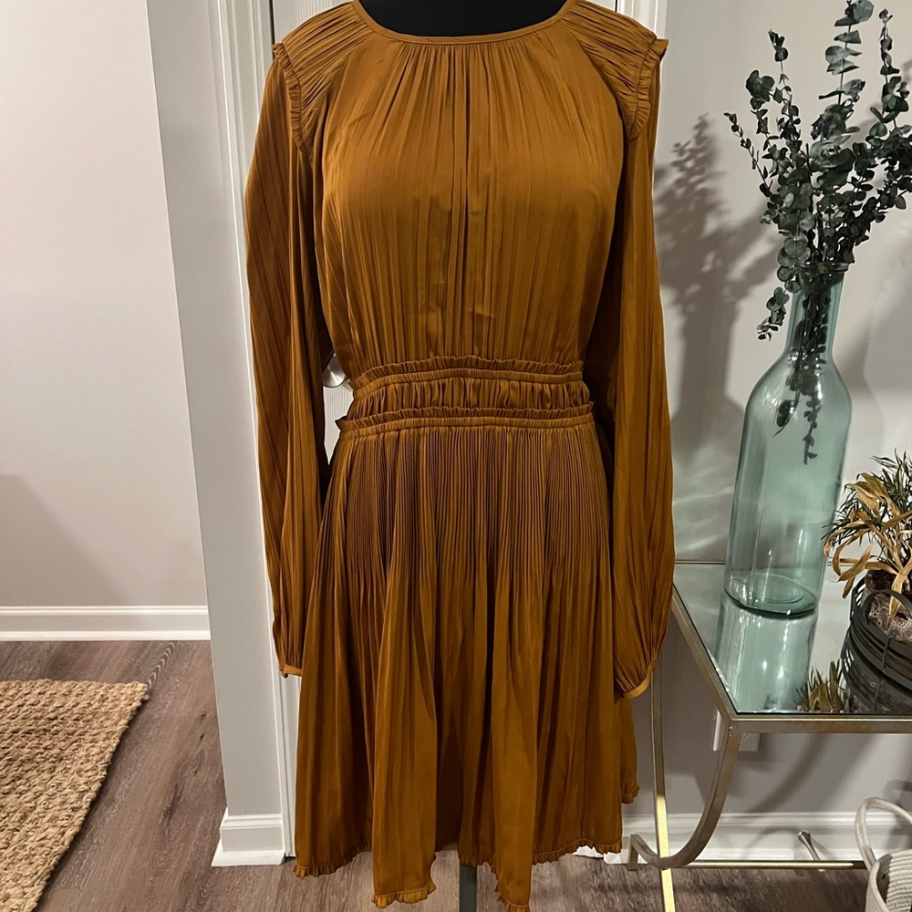 Maeve Anthropologie saniya golden mini dress size XL, like new